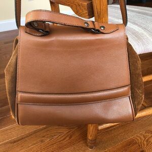 INNUE Brown Italian Leather & Suede Crossbody Messenger Bag